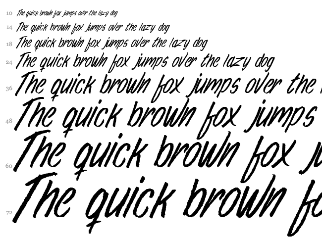 Brush Stroke font waterfall